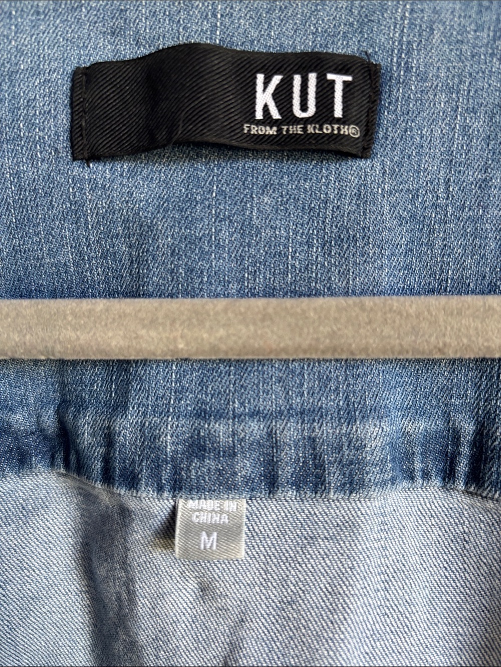 Kut from the Kloth Light Blue Denim Button-Up Jacket - Picture 2 of 5